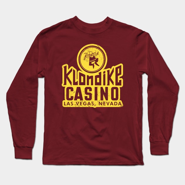 Retro Vintage Klondike Casino and Motel Las Vegas Long Sleeve T-Shirt by StudioPM71